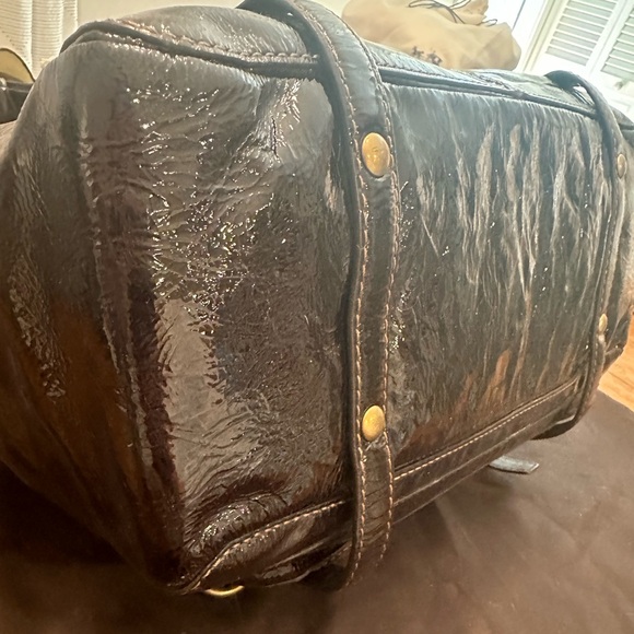 Coach Legacy Garcia Shoulder Bag, Brown Leather and Patent Leather, EUC - Picture 6 of 13